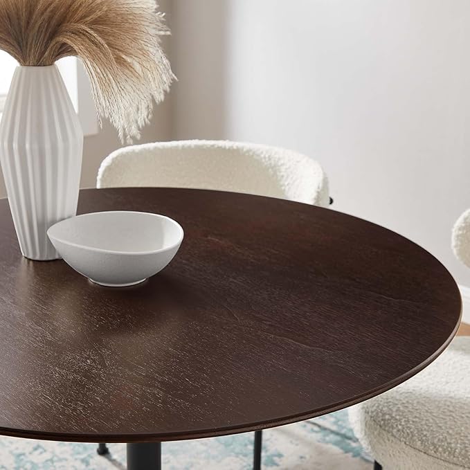 Modway Lippa Dining Table, 40", Black Cherry Walnut