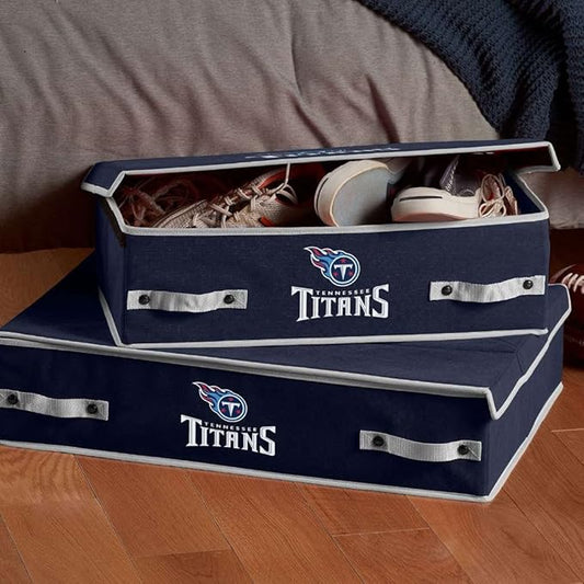 Franklin Sports NFL Under Bed Storage Bins - Folding Organizer Containers - NFL Team Office, Bedroom + Living Room Décor