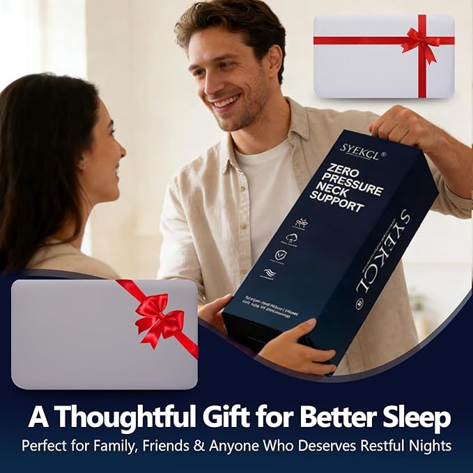 Memory Foam Pillow for Neck and Shoulder Pain Relief, Medium Firm with Reversible, Washable Cover for All Seasons Perfect for CPAP Users, Side, Back, and Stomach Sleepers(16 × 28 × 4 in)