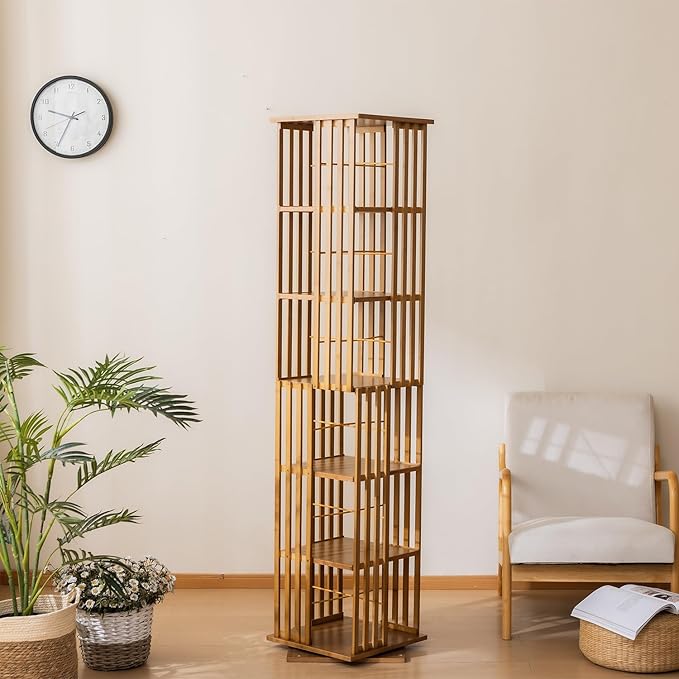 latifolia 6 Tier Book Shelf,Modern Bookshelves Organizer,Brown