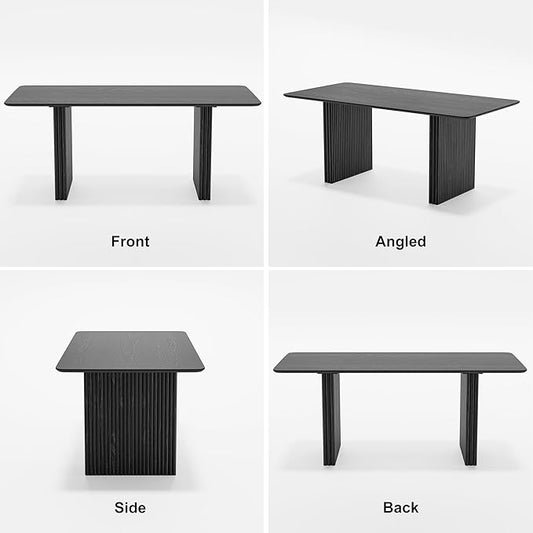 Casaphoria 67" Rectangular Dining Table, Modern Kitchen Table for 4-6, Farmhouse Style Large Table, Easy Assembly for Living Room, Kitchen, Bar, Black