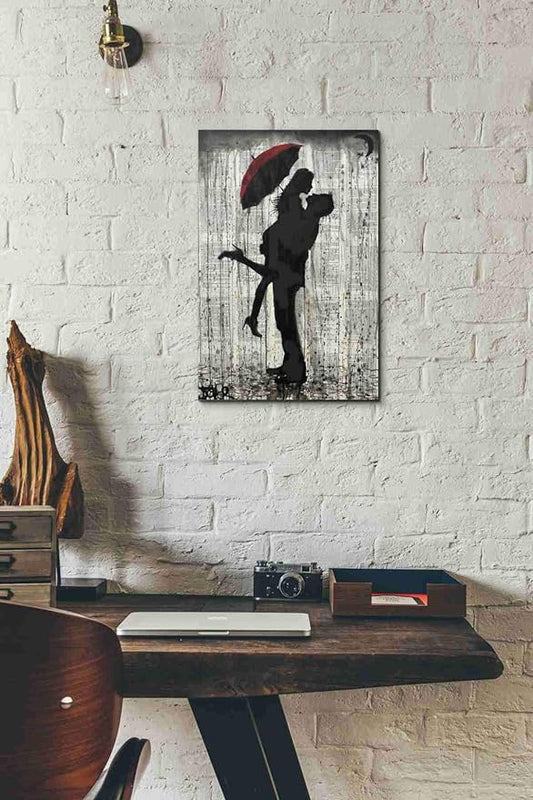Epic Graffiti 'Love and Rain' by Loui Jover, Canvas Wall Art, 12"x18"