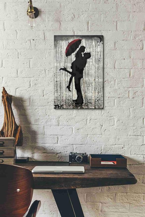Epic Graffiti 'Love and Rain' by Loui Jover, Canvas Wall Art, 12"x18"