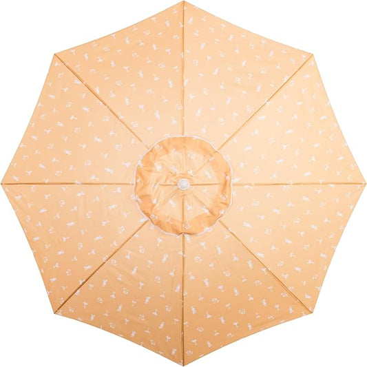 Business & Pleasure Co. Margaritaville Manana Umbrella - 6.5' Beach Umbrella Sand Anchor, 7' Tall Telescopic Aluminum Pole, UPF 50+