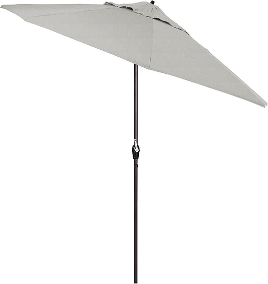 California Umbrella 7.5' Round Sunbrella Aluminum Outdoor Deck, Pool or Patio Umbrella, Crank Lift, Auto Tilt, Bronze Pole, Granite