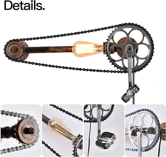 Farmhouse Rustic Wall Decor light With E26 Base Edison Retro Industrial Style Vintage Wall Lamp With 5.9Ft Wire Adjustable Plug in Cord Wall Lanterns For Farmhouse living Room Wall Decor (Bicycle)