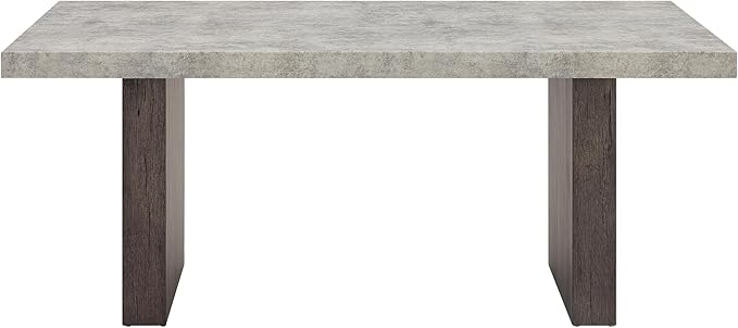 Roundhill Furniture Sorlen Modern 72" Dining Table with 3D Faux Concrete Top