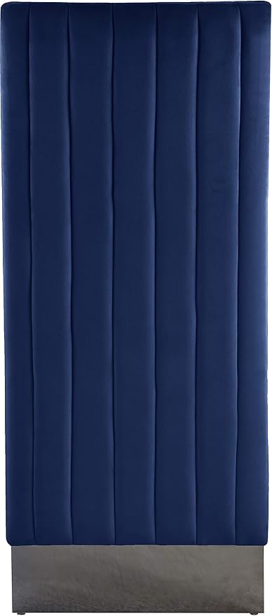 Meridian Furniture Porsha 19" H Velvet Dining Chair in Navy (Set of 2)