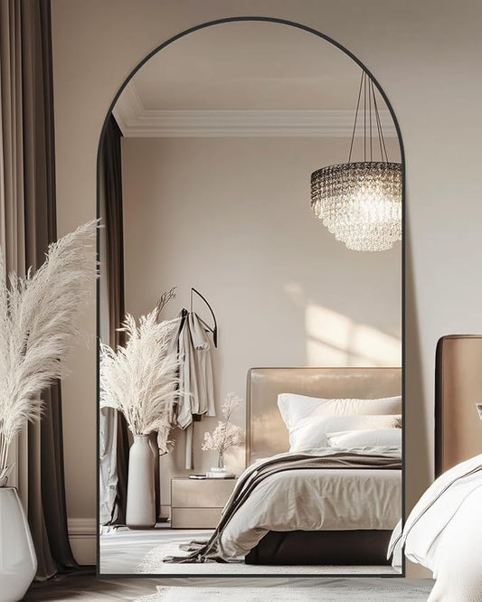 Floor Mirror, 41"×81" Full Length Mirror with Stand for Bedroom Living Room, Black
