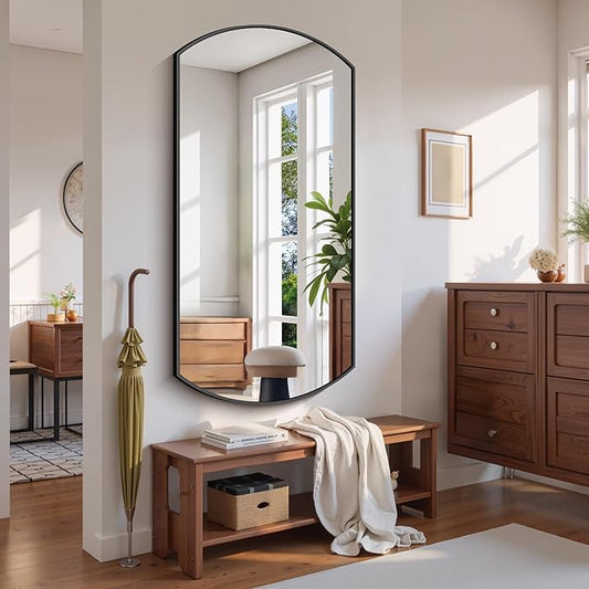 Bathroom Mirror, 30x60 Inch Black Oval Large Wall Mounted Mirror with Thin Metal Frame, Modern Bathroom Vanity Mirrors for Over Sink, Entryway, Living Room, Bedroom