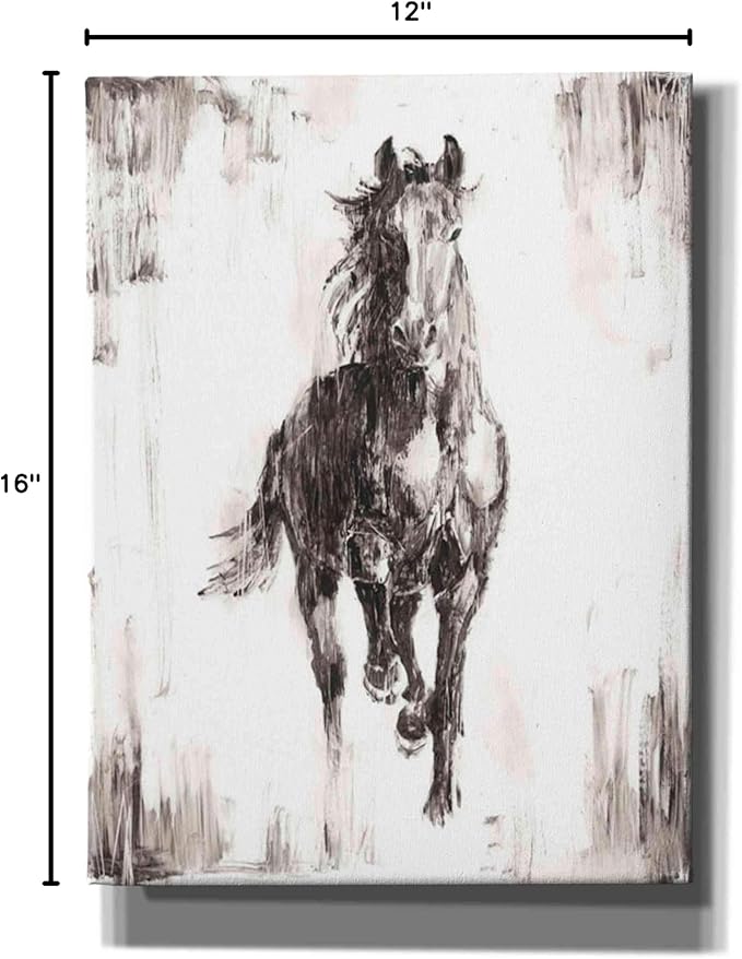 Epic Graffiti 'Rustic Black Stallion I' by Ethan Harper Canvas Wall Art, 12"x16"