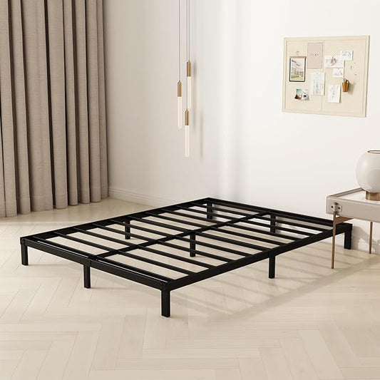 8 Inch Queen Bed Frame, Heavy Duty Metal Platform Bed Frame No Box Spring Needed, Noise Free, Easy Assembly, Black