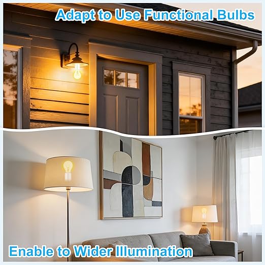 Remote Control E26 E27 Light Bulb Socket Adapter,GreenCyle Wireless Light Switch and 2 Standard Medium Base Lamp Socket Extender 2.3"(5.8cm),Screw-in,Max 500W,No Wiring Needed,500ft RF Range,for Lamp