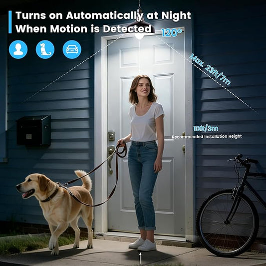 Motion Sensor Light Bulbs, 13W(100W Equivalent) 1100lm Motion Activated Auto Dusk to Dawn LED Bulb, A19 E26 5000K Daylight Outdoor/Indoor Lighting for Garage Porch Stairs Patio, 4 Pack