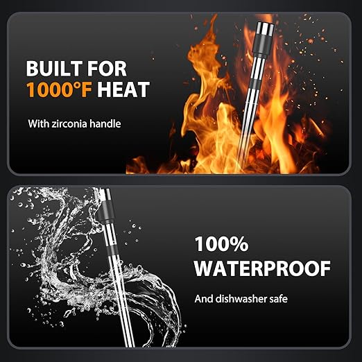 AI Smart Wireless Meat Thermometer, 10X Enhanced Signal and Stability, with 2 Probes High-Accuracy Sensors, Standalone Display Base, Instant Read LCD & App Control for Kitchen,BBQ,Oven,Grill,Air Fryer