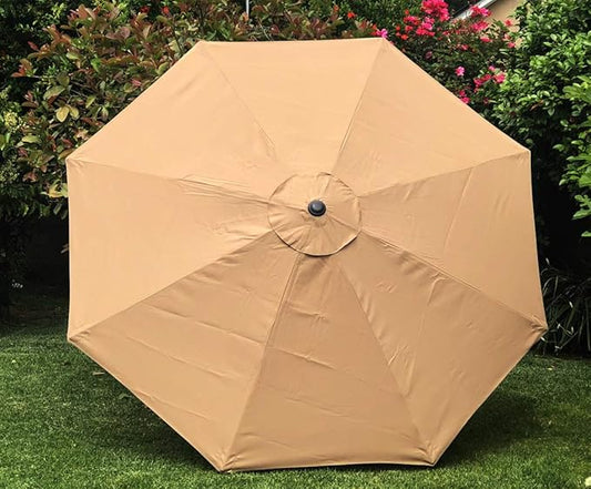 BELLRINO Decor Replacement Taupe Strong and Thick Umbrella Canopy for 9ft 8 Ribs Taupe (Canopy Only) (Medium COFFEE-98)