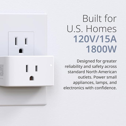 D-Link PM-01M Wi-Fi Smart Plug, Aquila PRO AI & Matter Supported, Compact Design, 15A/1800W Max, Energy Monitoring, Easy Bluetooth Setup, Works with Alexa & Google Home, Flame-Retardant, UL Certified