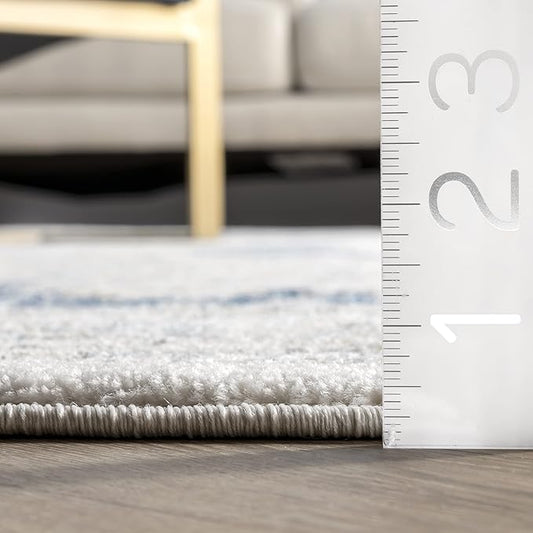 Nuloom Verona Blue/Off-White, 8'10" x 12', Vintage Medallion, Soft and Cozy, High Traffic, Stain Resistant, Easy Clean, Durable Area Rug for Bedroom, Living Room, Dining Space, Den, Foyer, Entryway
