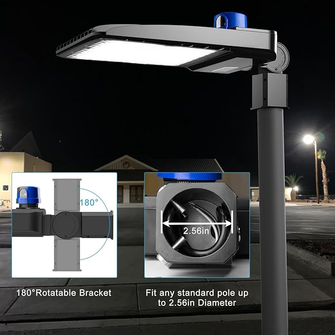 Lightdot 600W Parking Lot Lighting 90000LM 5000K LED Pole Lights Outdoor with Dusk to Dawn IP65 LED Parking Lot Lights Outdoor for Street Yard,Driveway,Stadium,Roadway-2Pack 7Yrs Warranty