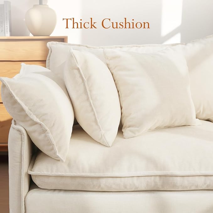 Vesgantti 108" Modular Sectional Sofa, Comfy Cloud Couch with Movable Ottoman Deep Seat Chenille L Shaped Modular Sofa, Sectional Couches for Living Room, Bedroom and Apartment, Beige | Sink-in Comfort, Height Adjustable, Easy Rearrangement, Extra-deep...