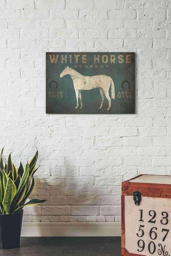 Epic Graffiti 'White Horse No Kentucky' by Ryan Fowler, Canvas Wall Art, 26"x18"