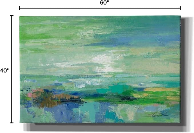 Epic Graffiti 'Emerald Bay' by Silvia Vassileva, Canvas Wall Art, 60"x40"
