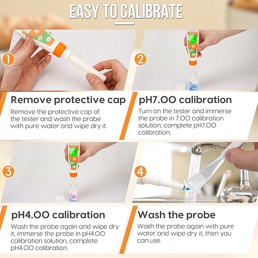 pH Tester for Food Digital pH Meter for Sourdough Starter and Dough Spear Sensor Food pH Kit Works for Fermented Sausages Cheese Sushi Rice Canned Jam Soapmaking and Other Solid Semi-Solid