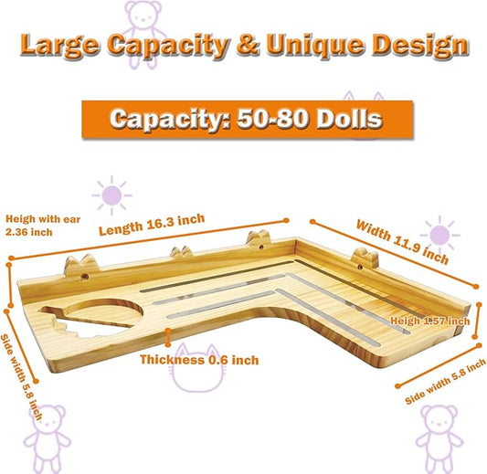for Tonies Shelf - Corner Shelf for TonieBox Storage, Wooden Floating Shelves for Tonies Storage, Wall Shelves with Magnetic Strips to Display Toniebox Figures & Characters L-Shape (Big)