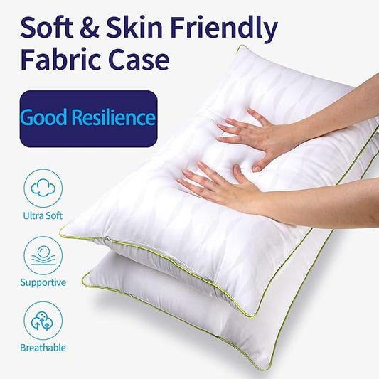 Bed Pillows King Size Set of 2,for Sleeping, Adjustable King Pillows 2 Pack with Zipper, Cooling Hotel Quality with Premium Soft Down Alternative Fill