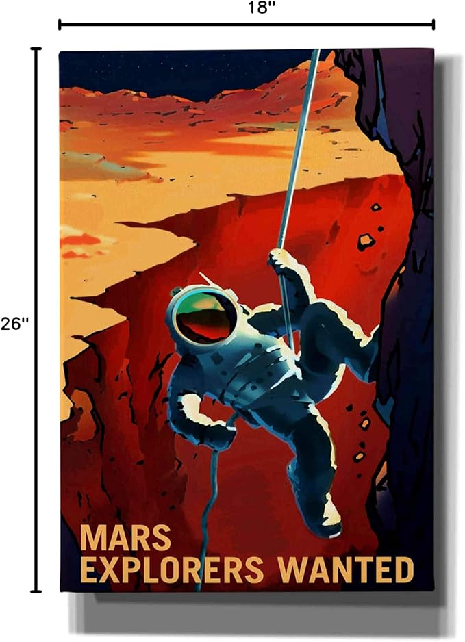 Epic Graffiti 'Mars Explorer Series: Explorers Wanted' Space Canvas Wall Art, 18" x 26"