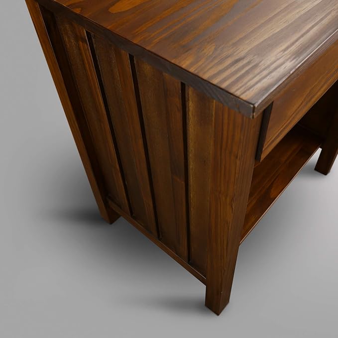 Vanderbilt Nightstand with USB Port-Warm Brown