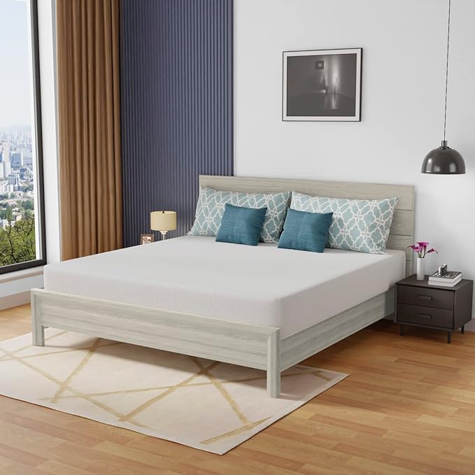 PayLessHere 10 Inch Memory Foam Mattress King Mattress Wave Comfort Foam Mattress CertiPUR-US Certified,Removable Soft Cover, mattresses for Bed Frame, Bunk Bed, Trundle, Daybed,Fiberglass Free,White