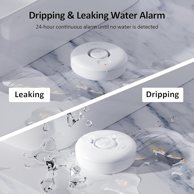 WiFi Water Leak Detectors for Home 3 Pack, Wireless Smart Water Leak Sensor, 120dB Adjustable Water Sensor Alarm Leak Detector, APP Alerts, 3 Water Sensors & 1 Hub for Kitchen, Bathroom, Sink, Laundry
