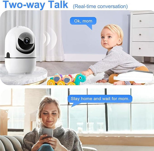 Indoor Security Camera - 5G & 2.4GHz Dog/Pet WiFi Security Camera & Motion Detection, 360° Pan/Tilt Plug-in Indoor Camera for Home Security, Smart AI 911 One-Click, US Cloud Storage (2Pack)