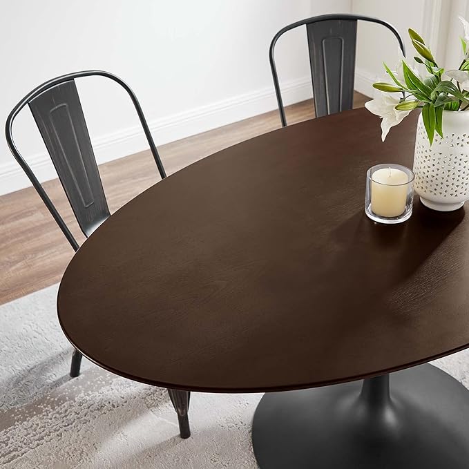 Modway Lippa Dining Table, 60", Black Cherry Walnut