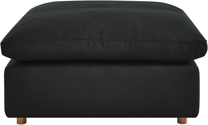 Modway Modular Sofa Commix Down-Filled Overstuffed Upholstered Sectional Sofa Ottoman in Black
