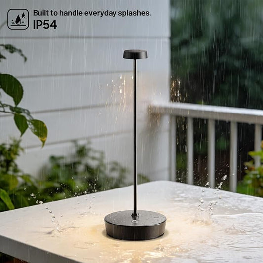 2Pack Cordless LED Table Lamp,Rechargeable Battery Operated Table Light, 3 Color Stepless Dimmable Table Lamp, Portable Table Light for Outdoor/Restaurants/Patio