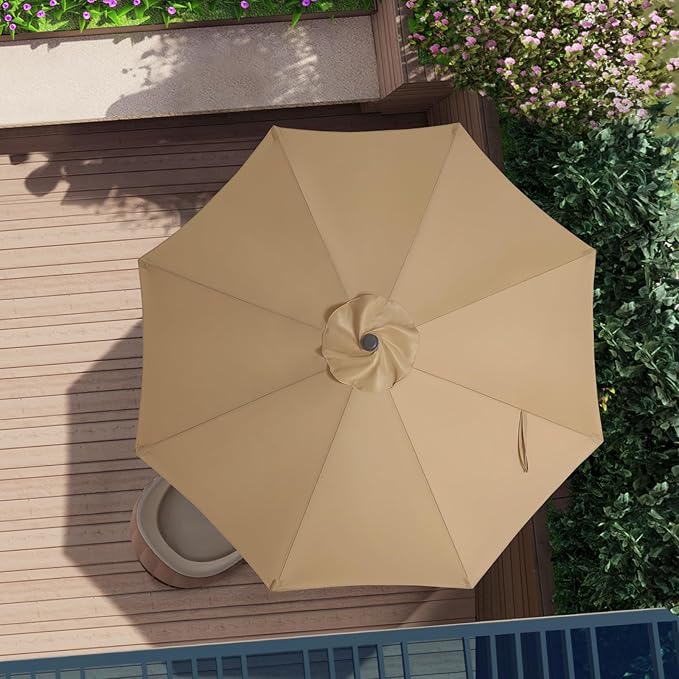ABCCANOPY 9ft Outdoor Umbrella Replacement Top Suit 8 Ribs (Forest Green)