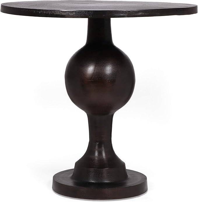 Merax 31" Round Dining Table for 2-4, Aluminum Circle Kitchen Dinner Table, Mid Century Modern Leisure Bistro Table for Kitchen Living Room Apartment Cafe Small Places