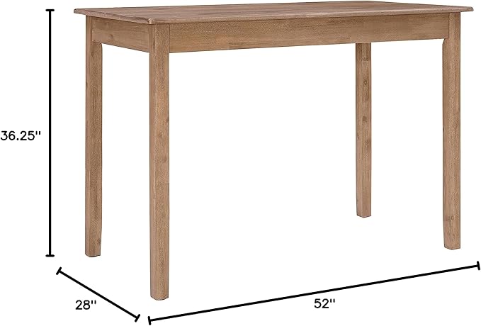 Linon Carter Brown with Greywash Wooden Counter Height Tavern Table