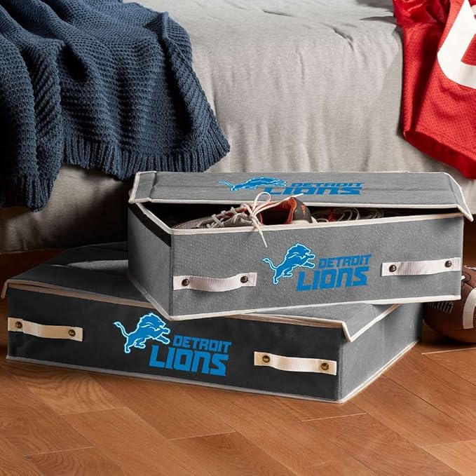 Franklin Sports NFL Under Bed Storage Bins - Folding Organizer Containers - NFL Team Office, Bedroom + Living Room Décor
