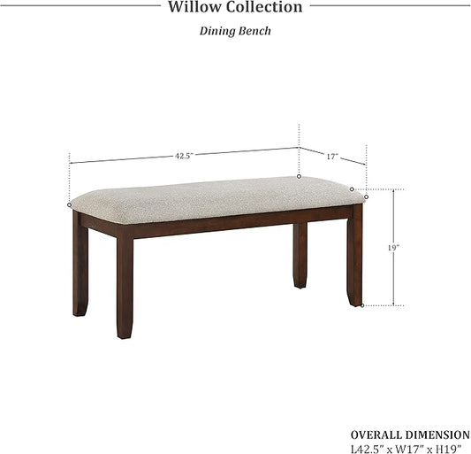 Lexicon Willow Dining Bench, Dark Cherry
