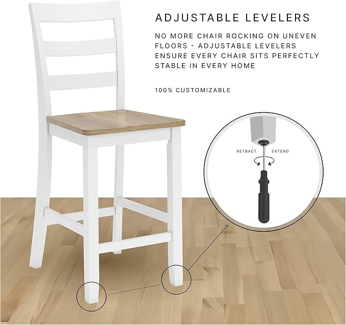 Signature Design by Ashley Caitbrook Casual Counter Height Dining Table and Upholstered Bar Stools with Nailhead Trim, Set of 7, Gray