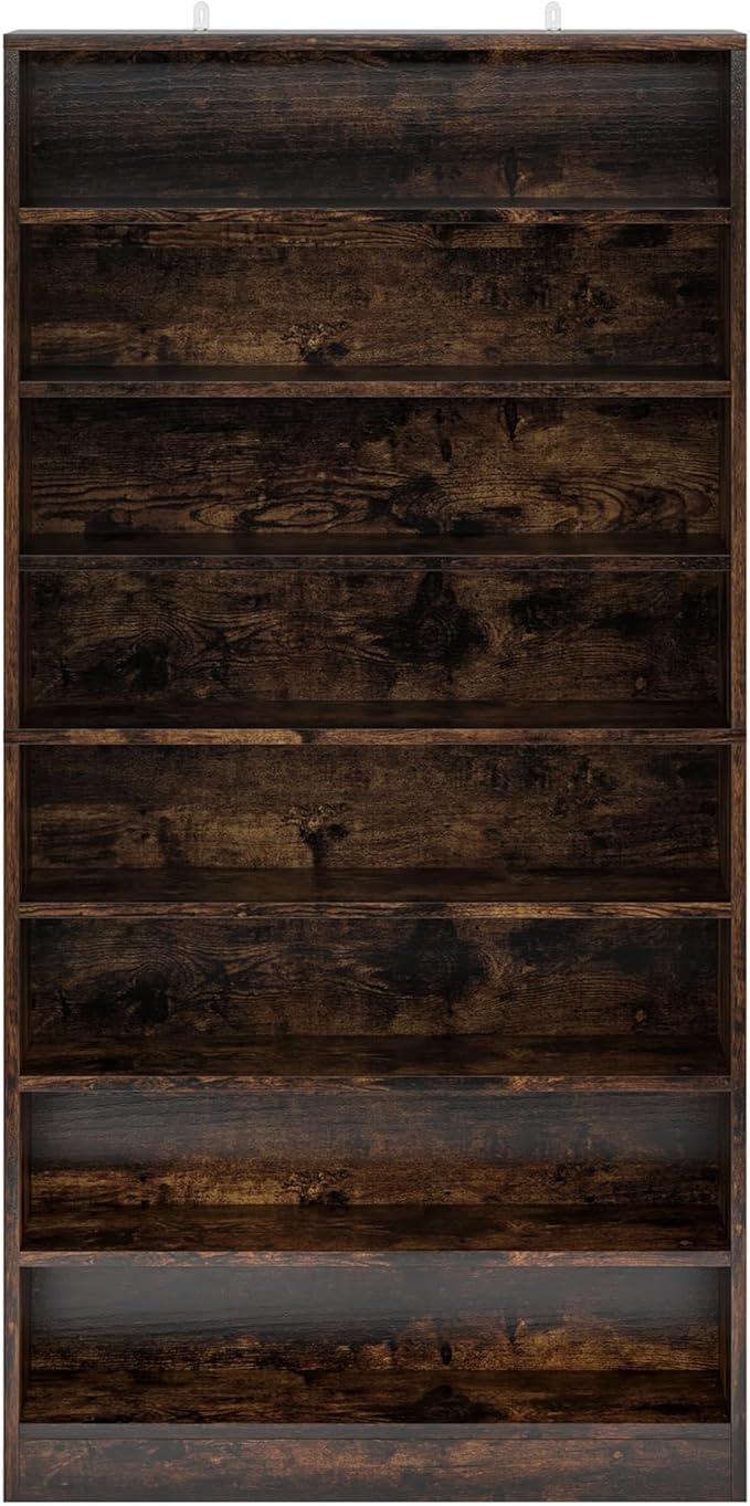 Tribesigns 2PCS Shoe Cabinet, 9 Tiers 40-45 Pairs Heavy Duty Wood Freestanding Shoe Storage Cabinet, 70.8'' Tall Shoe Cabinet with Open Storage for Entryway (Rustic Brown)