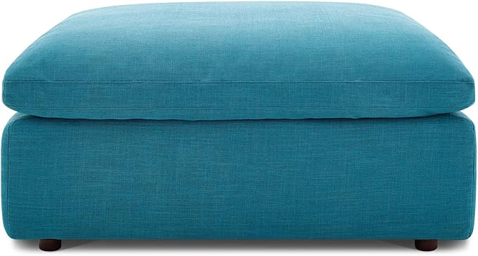 Modway Commix Down-Filled Overstuffed Upholstered Sectional Sofa Ottoman in Teal