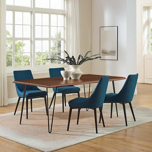 Modway Ardor 74" Live Edge Acacia Wood Rectangular Dining Table in Black Walnut