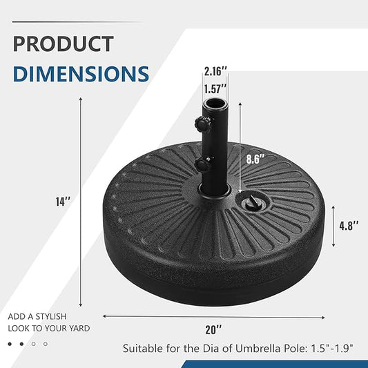 HYD-Parts 9FT Patio Umbrella Outdoor Table Umbrella,Market Umbrella with Push Button Tilt and Crank for Garden, Lawn, Deck, Backyard & Pool, with a Base (Coffee)