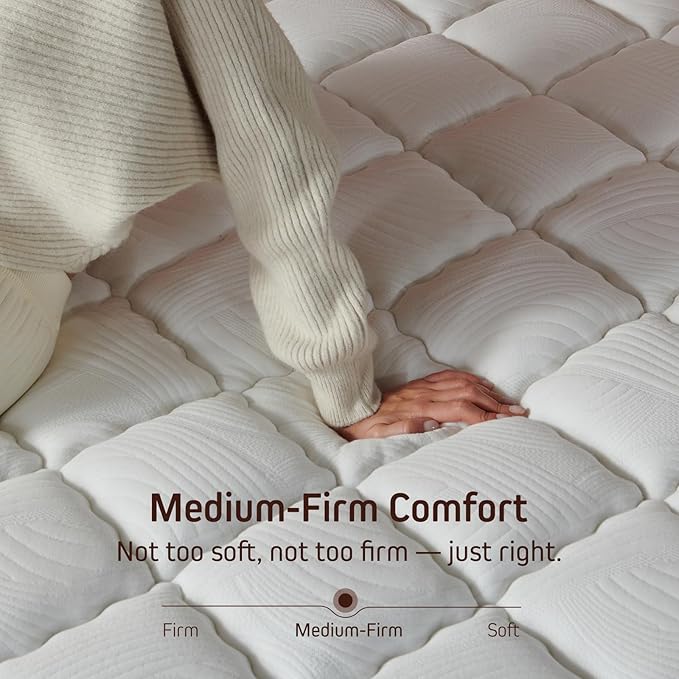PSYNOVA 12 Inch King Mattress in a Box – Hybrid Design with Pocketed Coils & Memory Foam – Medium Firm Support, Pressure Relief & Motion Control