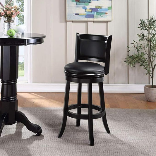 Boraam Augusta Bar Height Swivel Stool, 29-Inch, Black