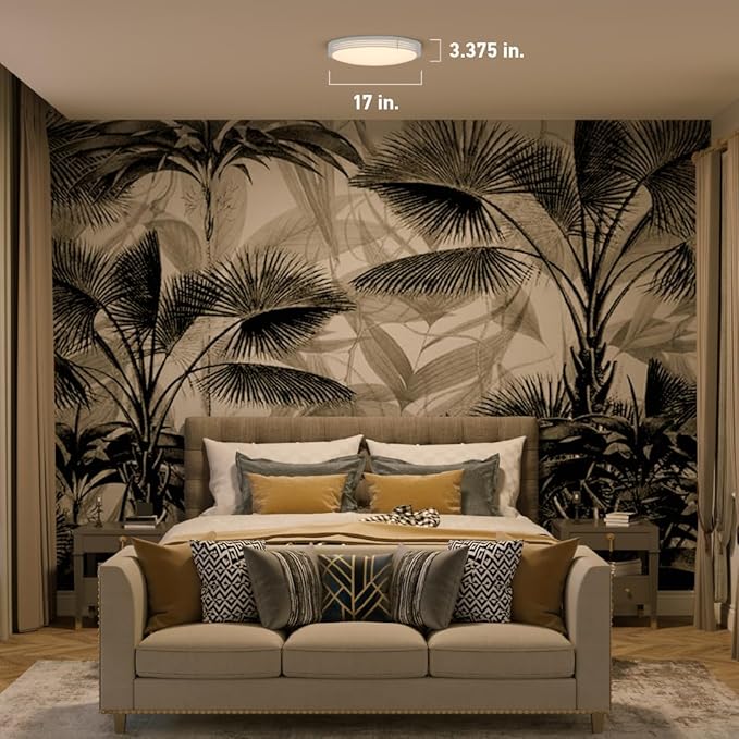 Good Earth Lighting Majestic Ceiling Fixture, 17-in, 1950 Lumens, Dimmable, Matte White